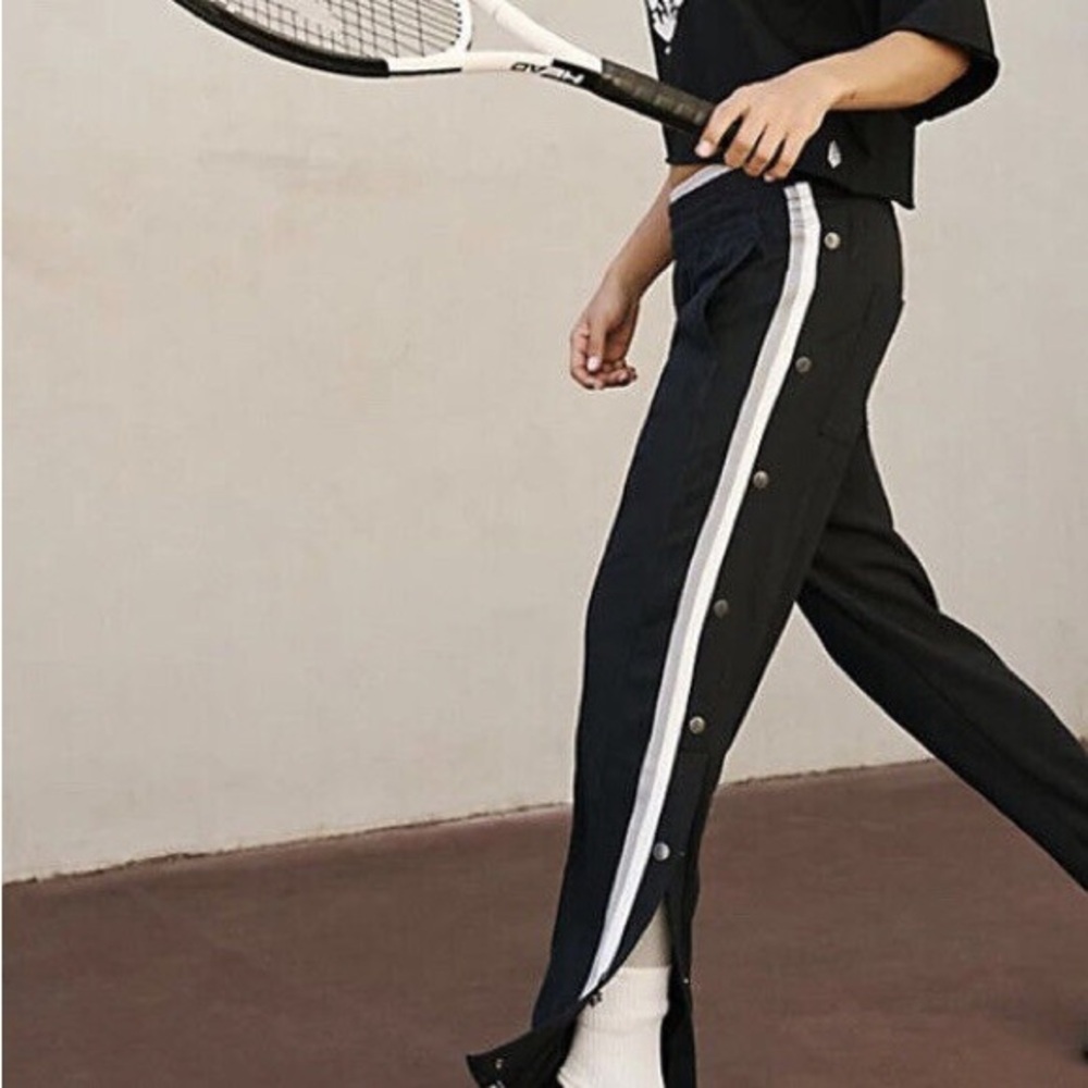 Free People Movement Baby Got Track Snap Button Wide Leg Sweatpants Size Large